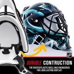 Franklin Sports Seattle Kraken NHL Team Logo Mini Hockey Goalie Mask with Case - Collectible Goalie Mask with Official NHL Logos and Colors,Black