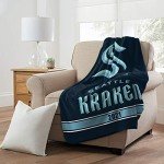 Northwest NHL Seattle Kraken Unisex-Adult Micro Raschel Throw Blanket, 46" x 60", Break Away