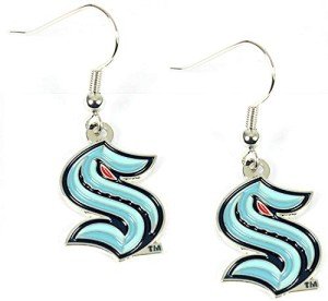 Aminco NHL Seattle Kraken NHL Seattle Kraken Logo Dangler Earrings, Team Color, One Size