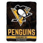 Northwest NHL Pittsburgh Penguins Unisex-Adult Micro Raschel Throw Blanket, 46" x 60", Break Away