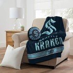 Northwest NHL Seattle Kraken Unisex-Adult Micro Raschel Throw Blanket, 46" x 60", Break Away
