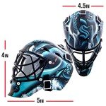 Franklin Sports Seattle Kraken NHL Team Logo Mini Hockey Goalie Mask with Case - Collectible Goalie Mask with Official NHL Logos and Colors,Black
