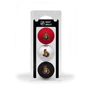 Team Golf NHL Ottawa Senators 3 Golf Ball Pack Regulation Size Golf Balls, 3 Pack, Full Color Durable Team Imprint