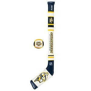 Franklin Sports Nashville Predators NHL Mini Soft Hockey Stick Set - NHL Team Soft Foam Mini Hockey Stick and Ball Set - Great Toy for Kids
