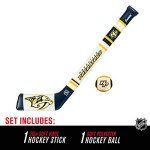 Franklin Sports Nashville Predators NHL Mini Soft Hockey Stick Set - NHL Team Soft Foam Mini Hockey Stick and Ball Set - Great Toy for Kids