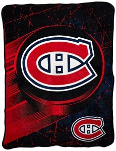 Northwest NHL Montreal Canadiens Unisex-Adult Micro Raschel Throw Blanket, 46" x 60", Ice Dash