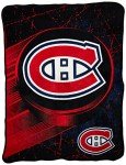 Northwest NHL Montreal Canadiens Unisex-Adult Micro Raschel Throw Blanket, 46" x 60", Ice Dash