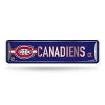 Rico Industries NHL Montreal Canadiens Home Décor Metal Street Sign (4" x 15") - Great for Home, Office, Bedroom, & Man Cave - Made,Silver