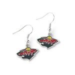 aminco NHL Minnesota Wild Logo Dangler Earrings, 2.5