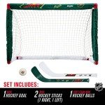 Franklin Sports unisex teen Franklin Sports Minnesota Wild Mini Hockey Set Knee Hockey Goal Ball 2 Hockey Stick Combo Set, Minnesota Wild, 28 x 20 12 US
