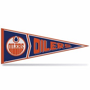 Rico Industries NHL Hockey Edmonton Oilers Retro 12" x 30" Felt Wall Décor Pennant - Great for Home/Bed Room/Man Cave Décor