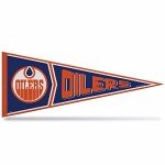 Rico Industries NHL Hockey Edmonton Oilers Retro 12" x 30" Felt Wall Décor Pennant - Great for Home/Bed Room/Man Cave Décor