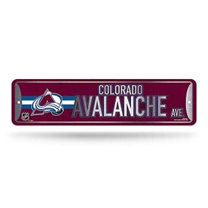 Rico Industries NHL Colorado Avalanche Home Décor Metal Street Sign (4" x 15") - Great for Home, Office, Bedroom, & Man Cave - Made,Silver