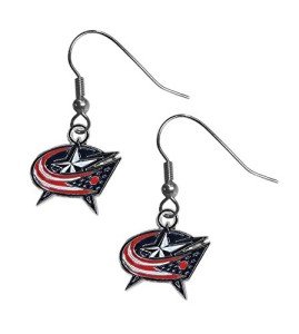 NHL Siskiyou Sports Womens Columbus Blue Jackets Chrome Dangle Earrings One Size Team Colors