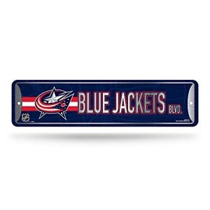 Rico Industries NHL Hockey Columbus Blue Jackets Metal Street Sign 4" x 15" Home Décor - Bedroom - Office - Man Cave