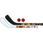 Franklin Sports Chicago Blackhawks NHL Mini Hockey Stick Set - NHL Team Knee Hockey Stick and Ball Set - Two Players - Great Toy for Kids