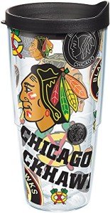 Tervis Made in USA Double Walled NHL Chicago Blackhawks Insulated Tumbler Cup Keeps Drinks Cold & Hot, 24oz, All Over