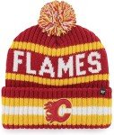 47 NHL Bering Cuffed Knit Pom Beanie Hat, Adult (Calgary Flames Red)