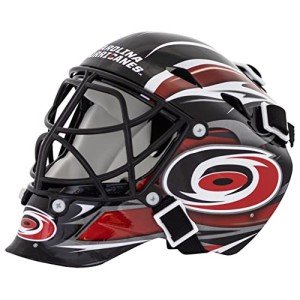 NHL Carolina Hurricanes Team Logo Mini Hockey Goalie Mask with Case - Collectible Goalie Mask with Official NHL Logos and Colors