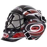 NHL Carolina Hurricanes Team Logo Mini Hockey Goalie Mask with Case - Collectible Goalie Mask with Official NHL Logos and Colors