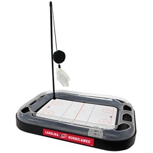 Pets FIrst Cat Scratching Toy NHL Carolina Hurricanes Hockey Field Cat Scratcher Tiy with Interactive Cat Ball Bell in Tracks. 5-in-1 CAT Toy
