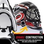 NHL Carolina Hurricanes Team Logo Mini Hockey Goalie Mask with Case - Collectible Goalie Mask with Official NHL Logos and Colors