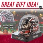 NHL Carolina Hurricanes Team Logo Mini Hockey Goalie Mask with Case - Collectible Goalie Mask with Official NHL Logos and Colors