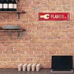 Rico Industries NHL Calgary Flames Home Décor Metal Street Sign (4" x 15") - Great for Home, Office, Bedroom, & Man Cave - Made, Silver