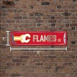 Rico Industries NHL Calgary Flames Home Décor Metal Street Sign (4" x 15") - Great for Home, Office, Bedroom, & Man Cave - Made, Silver