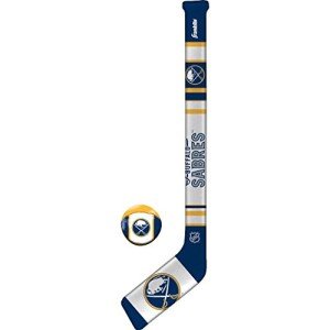 Franklin Sports Buffalo Sabres NHL Mini Soft Hockey Stick Set - NHL Team Soft Foam Mini Hockey Stick and Ball Set - Great Toy for Kids
