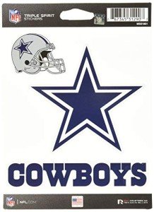Rico Industries NFL Dallas Cowboys Die Cut Triple Spirit Sticker Sheet, One Size, Primary, 3-Piece