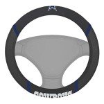 FANMATS unisex adult Embroidered Steering Wheel Cover, Black, 15 Inch Diameter US