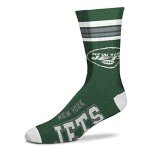 For Bare Feet NFL Youth 4 Stripe Deuce Crew Sock, New York Jets, One Size