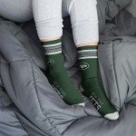 For Bare Feet NFL Youth 4 Stripe Deuce Crew Sock, New York Jets, One Size