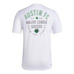 adidas Men's Austin FC MLS Short Sleeve T-Shirt, White Small Logo, Large