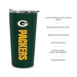 Rico Industries NFL Football Green Bay Packers 18oz Soft Touch, Easy Grip Tumbler