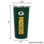 Rico Industries NFL Football Green Bay Packers 18oz Soft Touch, Easy Grip Tumbler