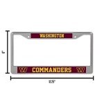 Rico Industries NFL Football Washington Commanders 12" x 6" Chrome Frame - Car/Truck/SUV Automobile Accessory