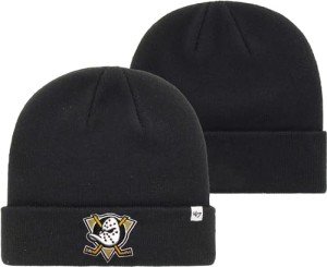 47 NHL Unisex-Adult Primary Logo Cuffed Knit Beanie Hat Cold Weather Hat, One Size (US, Alpha, One Size, Anaheim Ducks Black)
