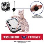 Pets FIrst Cat Scratching Toy NHL Washington Capitals Hockey Field Cat Scratcher Tiy with Interactive Cat Ball Bell in Tracks. 5-in-1 CAT Toy