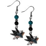 NHL Siskiyou Sports Womens San Jose Sharks Fan Bead Dangle Earrings One Size Team Color