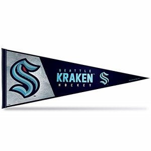 Rico Industries NHL Hockey Seattle Kraken Primary 12" x 30" Felt Wall Décor Pennant - Great for Home/Bed Room/Man Cave Décor
