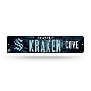 Rico Industries NHL Hockey Seattle Kraken Plastic 4" x 16" Street Sign