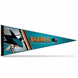 Rico Industries NHL Hockey San Jose Sharks Primary 12" x 30" Felt Wall Décor Pennant - Great for Home/Bed Room/Man Cave Décor