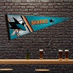 Rico Industries NHL Hockey San Jose Sharks Primary 12" x 30" Felt Wall Décor Pennant - Great for Home/Bed Room/Man Cave Décor