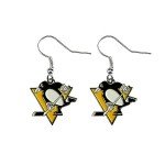 Aminco NHL Pittsburgh Penguins Logo Dangler Earrings, Size 2.5