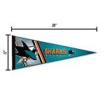 Rico Industries NHL Hockey San Jose Sharks Primary 12" x 30" Felt Wall Décor Pennant - Great for Home/Bed Room/Man Cave Décor