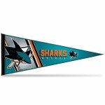 Rico Industries NHL Hockey San Jose Sharks Primary 12" x 30" Felt Wall Décor Pennant - Great for Home/Bed Room/Man Cave Décor