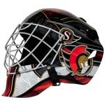 NHL Ottawa Senators Wings Team Logo Mini Hockey Goalie Mask with Case - Collectible Goalie Mask with Official NHL Logos and Colors