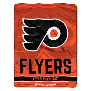 Northwest NHL Philadelphia Flyers Unisex-Adult Micro Raschel Throw Blanket, 46" x 60", Break Away